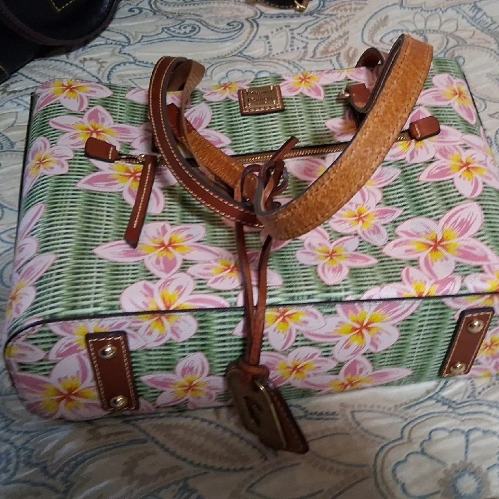 Dooney & Bourke Pink and Brown Floral Tote - Picture 3 of 4